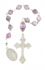 Pink Marble 1 Decade Rosary